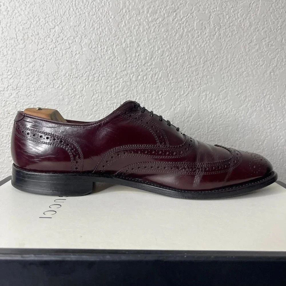 Allen Edmonds Lloyd 14608 Wingtip Burgundy Leather Oxford Dress Shoes Men's 11 C